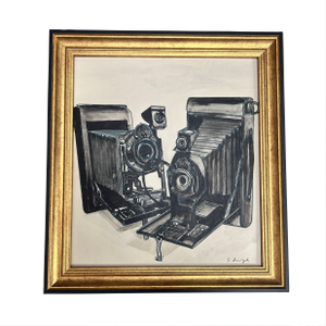 Contemporary Original Still Life Painting by Stephen Heigh “Vintage Cameras”