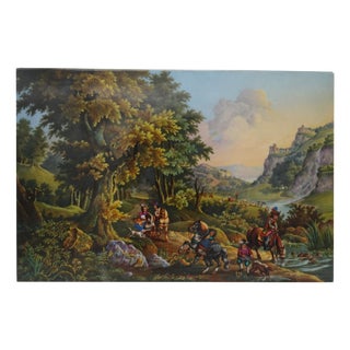 Andre Alfred, Animated Landscape, 1834, Painting on Paris Porcelain For Sale
