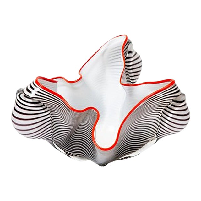 Freeform centerpiece bowl by master glass artist April Wagner, owner and founder of Epiphany Studios. Signed, Epiphany...