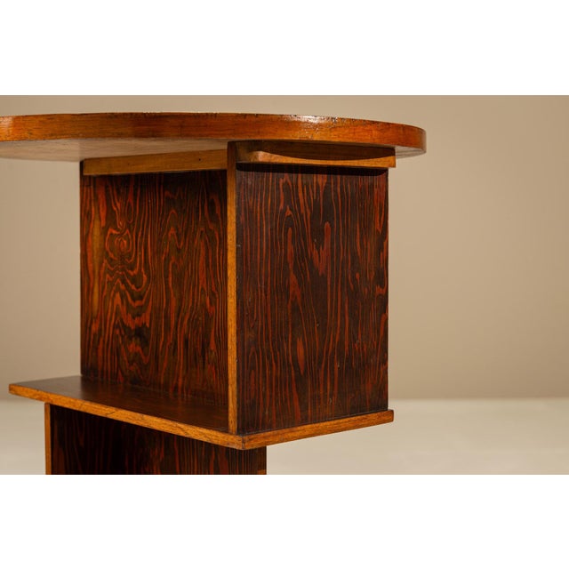 Amsterdam School Side Table in Palisander and Burl Veneer, the Netherlands, 1920s For Sale - Image 10 of 13