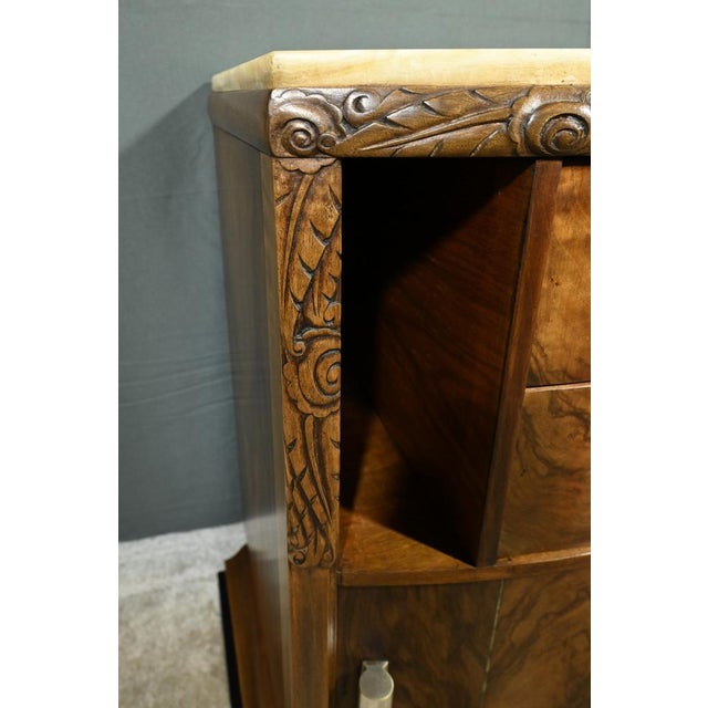 Vintage Art Deco Walnut Burl Bedside Table, 1930 For Sale - Image 12 of 18