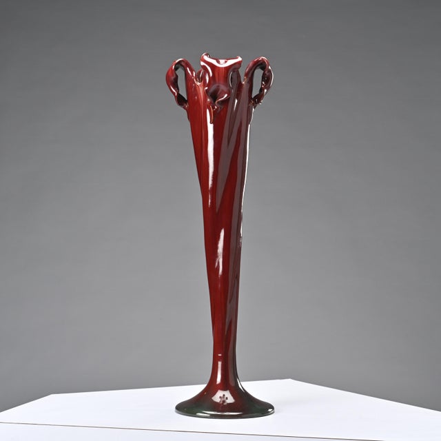 Glazed Ceramic Vases by Delphin Massier, 1890s, Set of 2 For Sale - Image 3 of 6