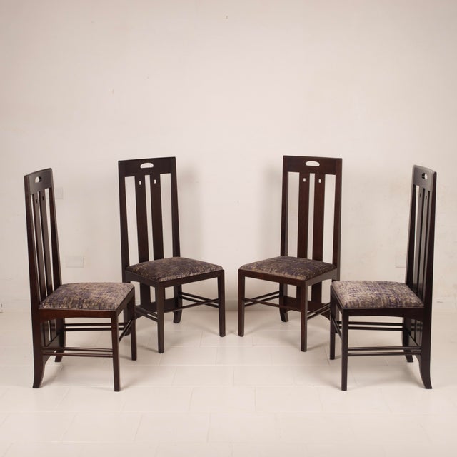 1980s Ash Wood Ingram Low Chairs by Charles Rennie Mackintosh for Cassina, 1980, Set of 4 For Sale - Image 5 of 18
