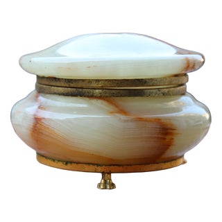 Green Onyx Jewelry Box, Italy, 1950s For Sale