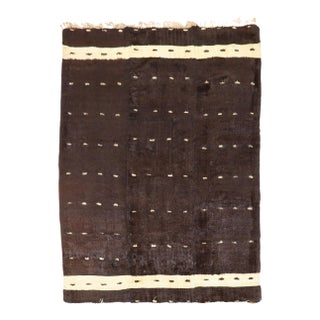 Antique Black Turkish Mohair Rug - 4'7" x 5'9" For Sale