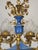 1950s Antique Regency Regal Royal Blue Empire Cherubs Holding Torches Brass Chandelier For Sale - Image 5 of 12
