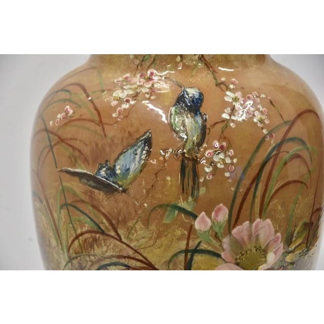 Large English Majolica Floor Vase LARGE THOMAS FORESTER & SONS PHEONIX WARE MAJOLICA UMBRELLA STAND - FLOOR VASE WITH...