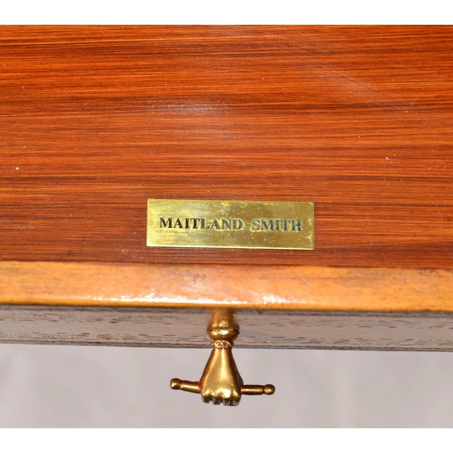 Brown 20th Century Maitland-Smith Faux Tortoise Bamboo Brass Pull Stand Magazine Racks For Sale - Image 8 of 13