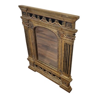 1980s Ornate Wood Wall Mirror For Sale