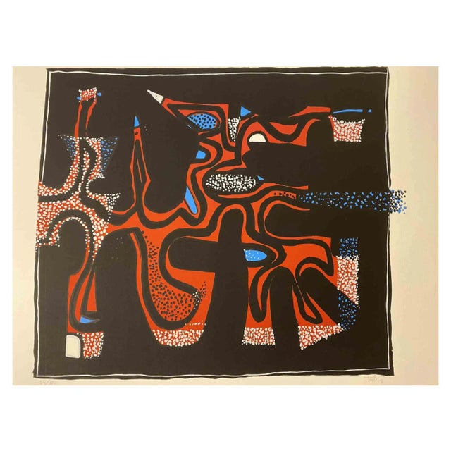 Wladimiro Tulli, Abstract Composition, Screen Print, 1970s For Sale