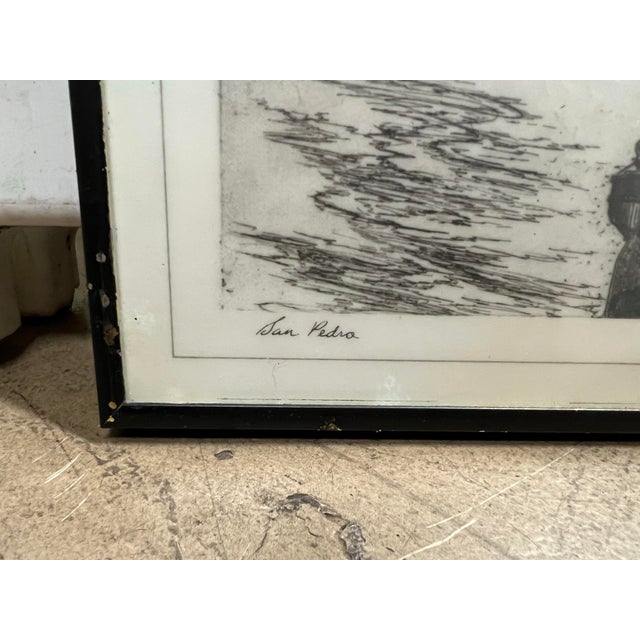 Vintage Framed Black & White Coastal Art by Lionel Barrymore - Set of 3 For Sale - Image 11 of 12