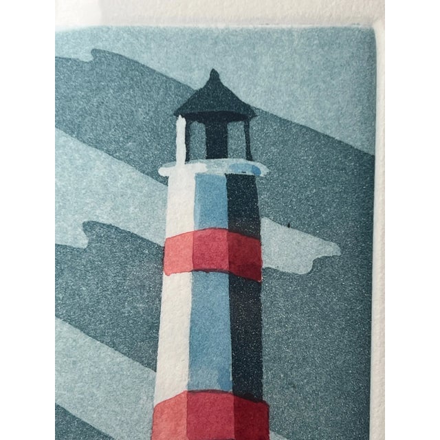 Late 20th Century Lighthouse Lithograph, Signed and Numbered by Ken Hawk For Sale - Image 4 of 8
