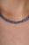 Modern Luxe 34.91ct Blue Sapphire Tennis Necklace in 14k White Gold- 16 Inches For Sale - Image 4 of 15