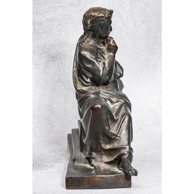 Bronze 19th Century Antique Victorian Neoclassical Bronze Statue Sculpture of Philosopher Home Decor For Sale - Image 8 of 14