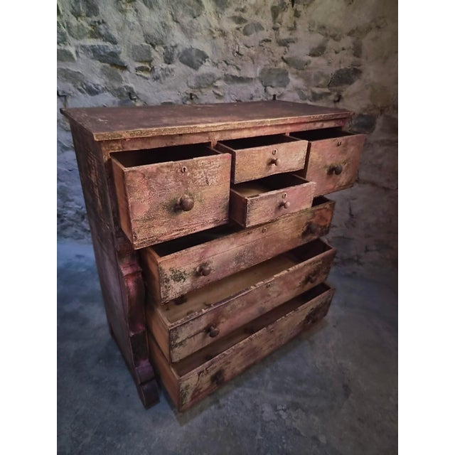 Antique French PaintedPoplar and Pine Shop Chest of Drawers, 1850s For Sale - Image 5 of 18