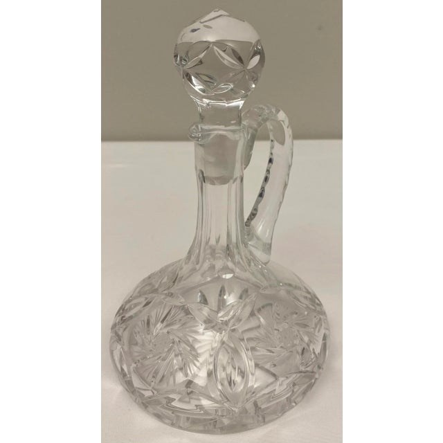 Glass Antique French Crystal Cruet Set, Oil & Vinegar Service For Sale - Image 7 of 11