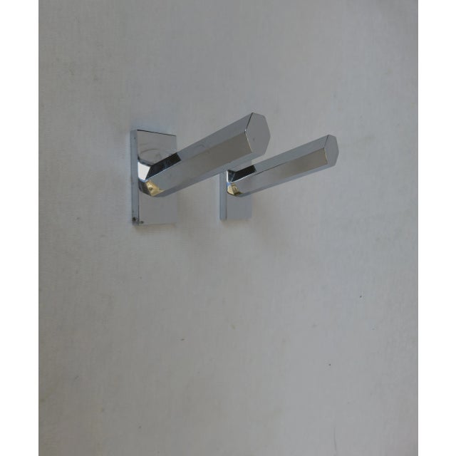 Metal Vintage Art Deco Chrome Hanging Hooks, Set of 7 For Sale - Image 7 of 12