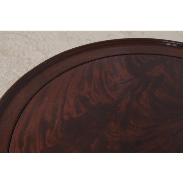 1980s Chippendale Flame Mahogany Round Parlor Table For Sale - Image 5 of 13