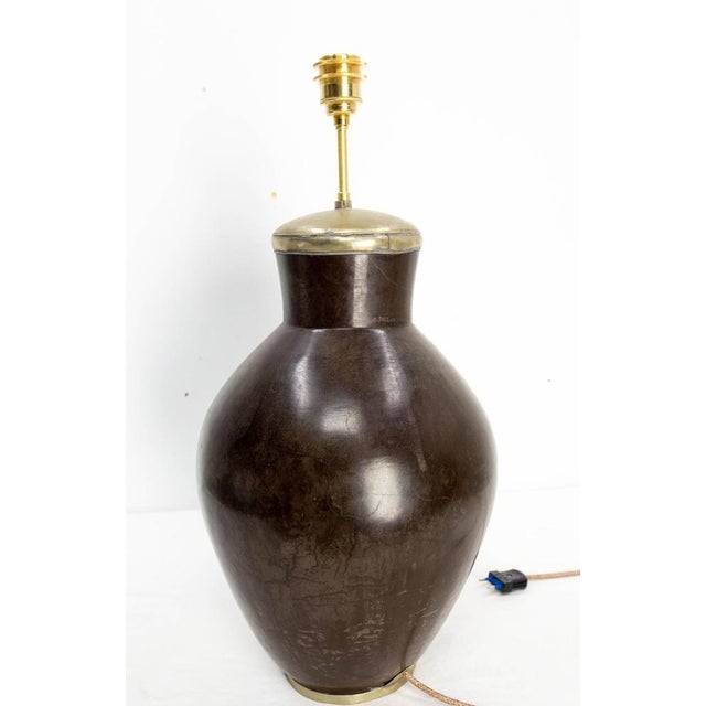 Terracotta Tadelakt Finishing Brown Table Lamp, 1970 For Sale - Image 3 of 8