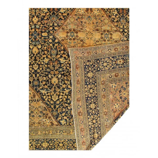 Traditional Pasargad DC Navy Persian Antique Dorokhsh For Sale - Image 3 of 4