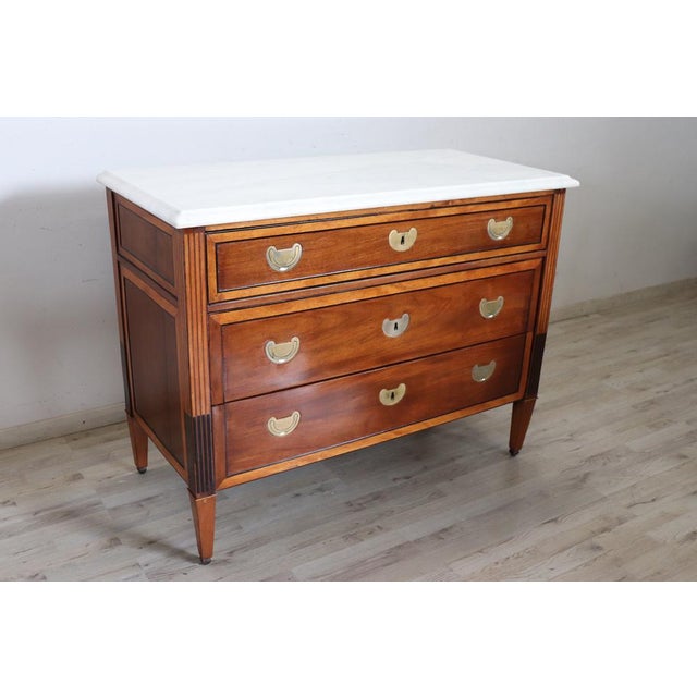 Antique Walnut Chest of Drawers with Marble Top, 1700s For Sale - Image 18 of 18