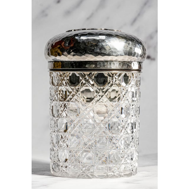 Elevate your collection with this exceptional circa 1900 French tobacco humidor canister, a masterful blend of luxury...