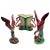 Mid-century set of 2 pink and green flamingo ceramic figurines and decorative vase. The set features two beautifully...