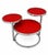 Red Coffee Table with Glass Tops and Chromed Steel Frame, 1970s For Sale - Image 11 of 11