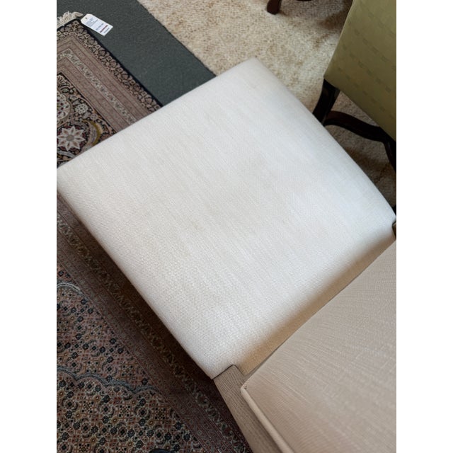 Wood Van Thiel for Restoration Hardware Linen Dining Chairs, Set of Eight For Sale - Image 7 of 12