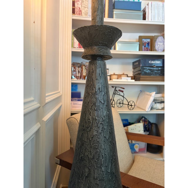 1960s Monumental 7 Ft Brutalist Sculptural Floor Lamp | Hand-Fabricated Textured Metal | Architectural Statement | 90 LBS For Sale - Image 14 of 18
