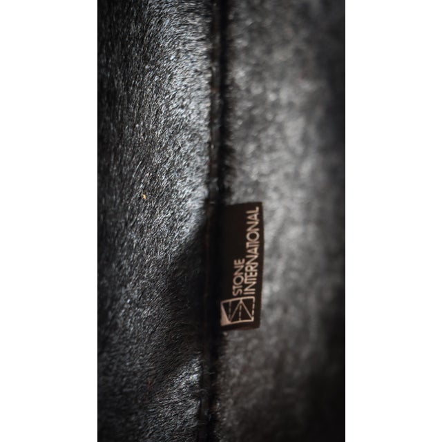 Sole Armchair and Ottoman in Black Pony Hide Leather from Stone International, 2010s For Sale - Image 13 of 16