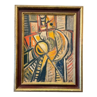 Architectural Radiance — Italian Modernist Oil Painting - 1953 For Sale