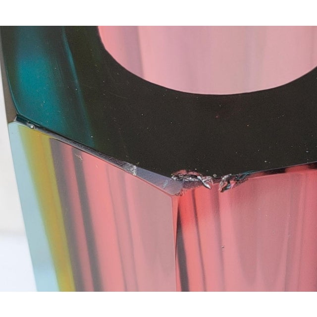 Large Murano Sommerso Block Vase 12 attributed to Mandruzzato, Italy, 1960s For Sale - Image 16 of 18