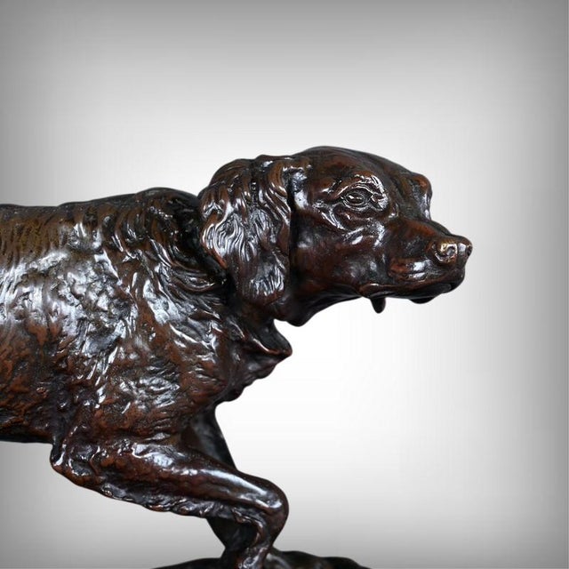 A superb bronze animal sculpture with a brown patina, created by the renowned French sculptor Pierre-Jules Mêne...