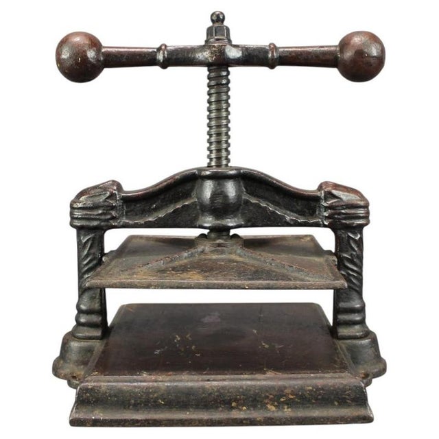 Antique Cast Iron Bookbinding Press, Continental European, 1900 For Sale - Image 12 of 12