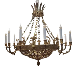 Late 19th Century Gilt Bronze Traditional Russian Chandelier