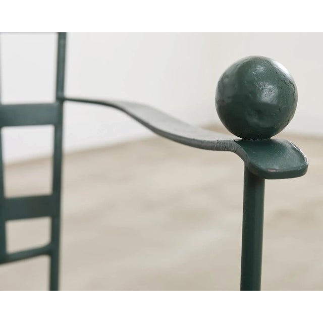 Dark Green Mario Papperzini for Salterini Iron Garden Dining Suite, Attributed For Sale - Image 8 of 12
