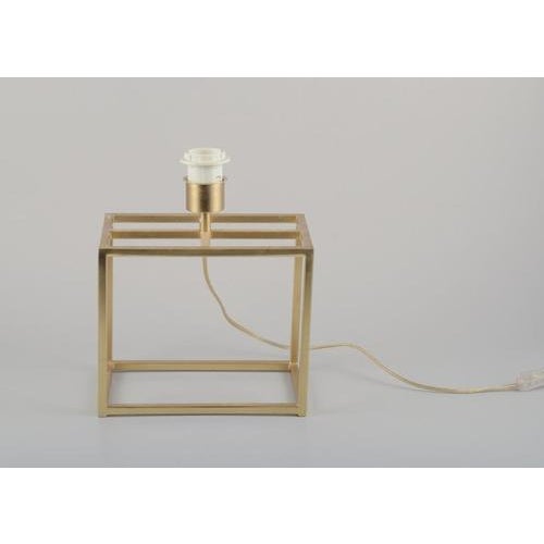Table Lamp in Brass with White Fabric Shade For Sale - Image 5 of 10