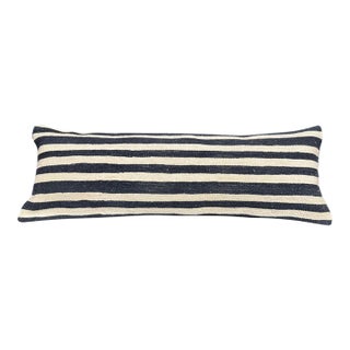 Turkish Hemp Pillow Cushion Natural Beige Black Cushion Cover 14x40 For Sale