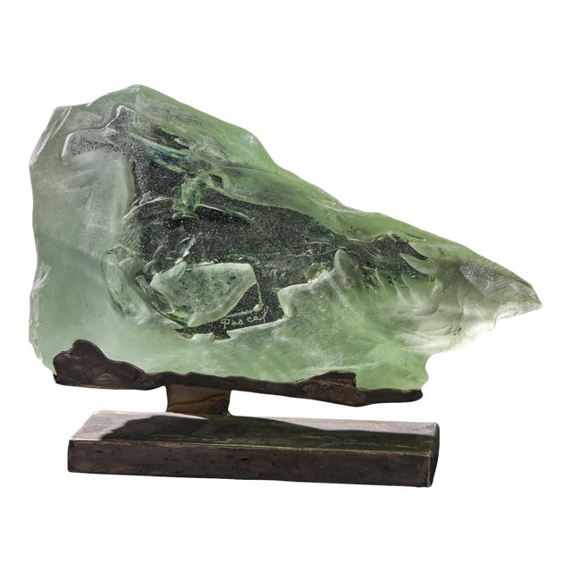 Suzanne Pascal Slag Glass Horse Sculpture For Sale