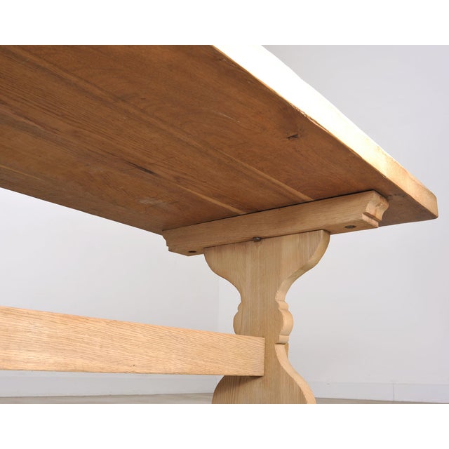 Country French Bleached Oak Farmhouse Dining Table 8.5 Ft For Sale - Image 15 of 18