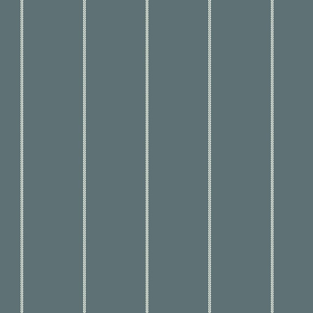 Art Deco Vertical Lace Wallpaper by Paule Marrot in Blue Slate For Sale - Image 3 of 3