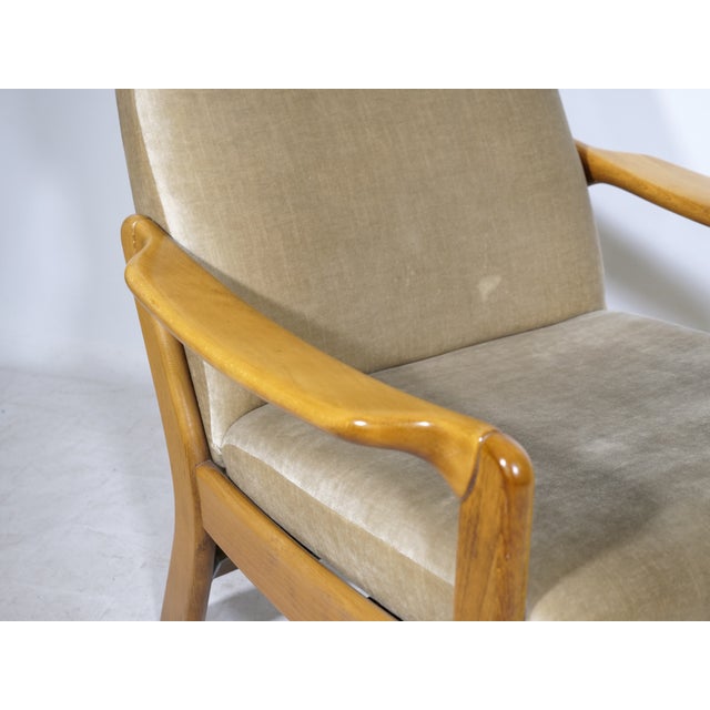 Mid-Century Modern Wingback Chair with Folding Function in Wood, 1970s For Sale - Image 10 of 12