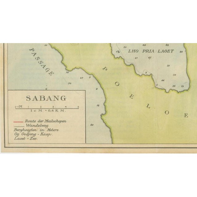Map of Sumatra, Indonesia, 1910s For Sale - Image 5 of 9