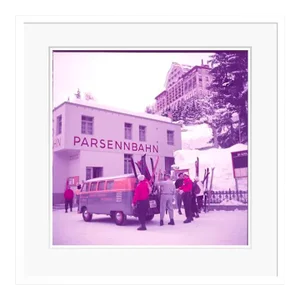 Ski Bus 1954 by Toni Frissell White Framed
