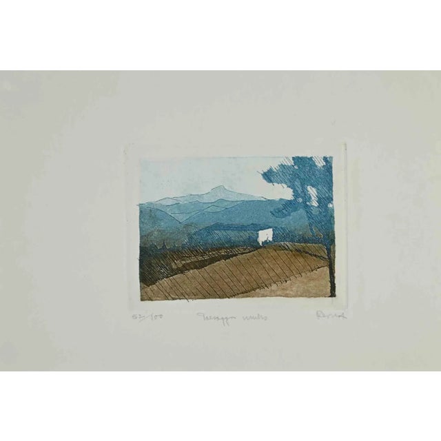 Paesaggio Urbano is an Artwork realized in 1950s, by Diego Donati (1910-2002) from Italy. Etching on ivory paper. Hand...