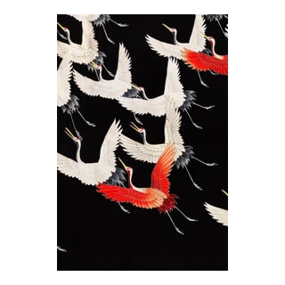 Furisode With Flying Cranes, Vintage Art Print Reproduction, 24″ × 36″ For Sale