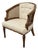 French Louis XVI Style Cane Barrel-Back Bergère Armchair, Vintage For Sale