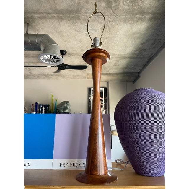 Vintage Sculptural Wood Lamp Space Needle Modeline Powell Style Mid Century For Sale - Image 10 of 12
