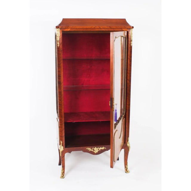 Antique French Walnut Display Cabinet, 1920 For Sale - Image 10 of 18